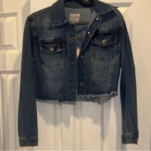Zara Blue Cropped Denim Jacket